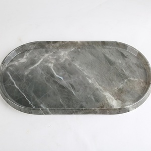 Oval <b>Melamine</b> <b>Tray</b> Marble Pattern Natural Stone Design Decorative Storage Display Home Accessory - Product Image 5