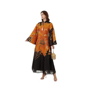 <span class=keywords><strong>Vestido</strong></span> Largo Abaya con Diseño Floral Creativo, Tela Nidha, Estilo Golfo, para Ramadán y Eid, Ropa Modesta, OEM/ODM - Product Image 5