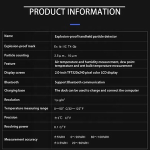 Compteur de particules miniatures antidéflagrant à sécurité intrinsèque DL-520A 2,5 µm, 10 µm, analyseur de poussière portable - Product Image 5