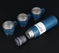 Cadeau de Noël, ensemble de bouteille d'eau de voyage en acier inoxydable 304 de 500 ml avec trois tasses