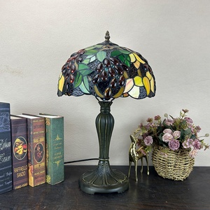 LongHuiJing European Stained Glass Grape Lampshade Mediterranean Multicolored 12-Inch Dome AC LED Adjustable Eco-Friendly - Product Image 6