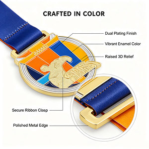 Médailles personnalisées en alliage de zinc avec logo 3D, vente directe d'usine, médailles sportives or, argent, bronze pour les finalistes de marathon - Product Image 4
