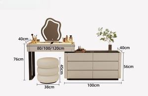 <span class=keywords><strong>Table</strong></span> de toilette à la mode, luxe, noire, intelligente, avec miroir LED, grand rangement, meubles de chambre à coucher, vente en gros - Product Image 6