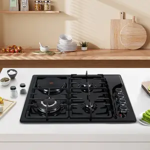 Supplier Wholesale Home Use Combination Gas And Electric Cooktop Kitchen Cooker 4 Burner Stainless Steel Gas Stove