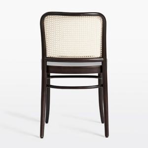 เฟอร์นิเจอร์บ้านหรูหราทันสมัยสไตล์นอร์ดิก  เก้าอี้ทานข้าวพนักพิงหวาย  ที่นั่งไม้  ตกแต่งด้วยหวายถัก - Product Image 3