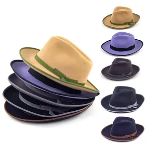 Sombreros Fedora para hombre, sombrero de ala corta de diferentes colores, personalizado, logotipo de tu estilo, nuevo estilo