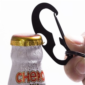 Black Beetle Key Ring Stainless Steel 15kg Load D-Ring Carabiner Bottle Opener EDC Multi-functional Hook - Product Image 2