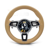 Volant en cuir beige abricot sans bouton pour Porsche 92A Cayenne 95B Macan 911 991.2 Carrera 982 718 Boxster Cayman