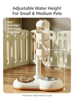 Mangeoire surélevée réglable pour animaux de compagnie, double bol en acier inoxydable, distributeur d'eau automatique anti-déversement pour chiens, usage intérieur