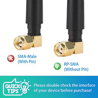 Alta ganancia 3dBi 2,4 GHz 2,4G 5,8G WiFi Antena BLE de doble banda Antena de goma Antena macho WIFI externa