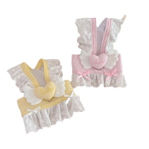 Summer thin dog <b>clothes</b>, chest and back with heart and wings, cute and sweet, suitable for pets, <b>cats</b>, and small dogs like - Product Image 5