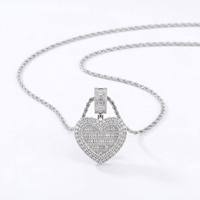 Collier personnalisé avec pendentif en forme de cœur, photo souvenir hip-hop, bijoux tendance pour femmes et hommes, collier avec photo personnalisée en zircon
