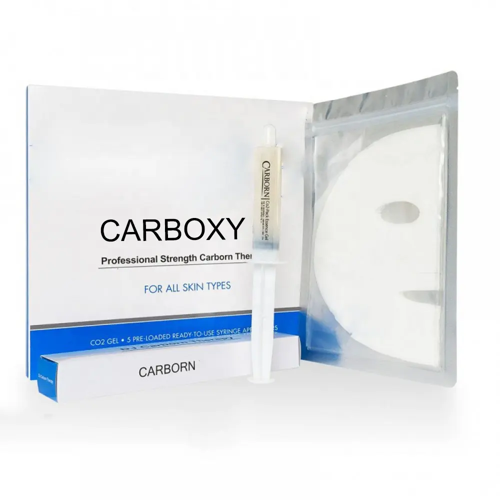 OEM 개인 상표 한국 스파 CO2 얼굴 젤 마스크 Carboxy 젤 치료 5 PC 세트 마스크 시트