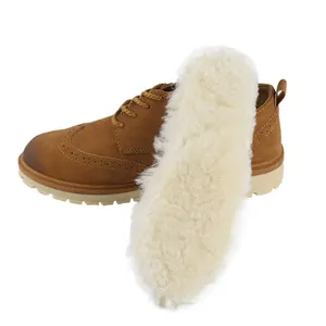 Deep autumn spring winter 100% cure wool warm genuine leather latex for snow boots keep warm from cold weather shoe insole