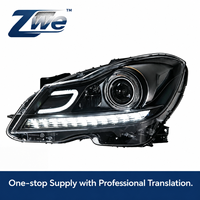 Pour Mercedes Classe C W204 2011-2014 : Nouveau bloc optique LED style OE, amélioration DRL, lumière blanche 12V 6000K, unité de remplacement de phare