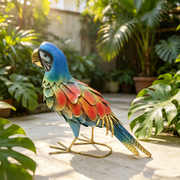 Statue de perroquet en métal, sculpture d'oiseau en fer, animal coloré pour la décoration de jardin, pelouse, patio, maison, directement de l'usine