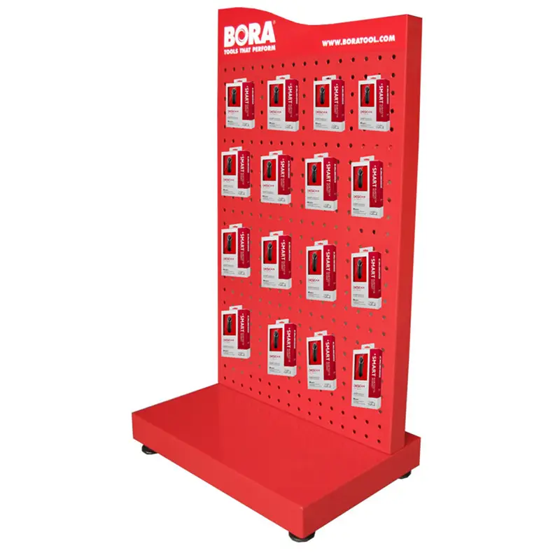 Point Of Sale Retail Store Small Pegboard Panel Table Top Counter Top Product Metal Display Stand Rack