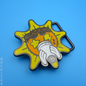 Hebilla de Cinturón Creativa de Aleación de Zinc con Diseño de Dibujos Animados, Hebilla con Acabado en Níquel Negro para Uso en Exteriores - Product Image 3