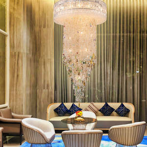 Proyecto grande de lujo, candelabro de lujo, colgante de techo, cuentas de cristal con forma larga para PROYECTO DE Villa, Vestíbulo de Hotel - Product Image 2