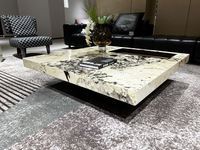 Table basse rectangulaire en marbre naturel de luxe - Nouveau modèle luxueux pour salon et usage domestique