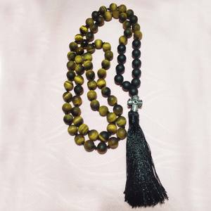 Venta caliente cuentas de piedra natural piedras de ojo de tigre collar hecho a mano nudos hombres collares con cuentas joyería - Product Image 5