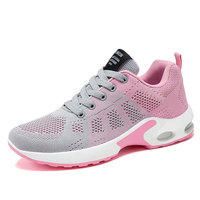 Baskets légères à lacets pour femmes avec coussin d'air, tendance mode, chaussures de marche décontractées, empeigne en maille respirante, semelle intérieure en EVA