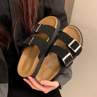 Tongs de luxe pour femme à double bride réglable, légères, antidérapantes, pour pieds plats, printemps-été