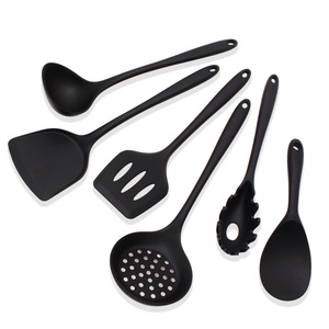 Household Silicone <b>Kitchen</b> Utensils Black Color Cooking Utensil <b>Tools</b> Spatula Spoon Set <b>Kitchen</b> <b>Gadgets</b> for Cookware - Product Image 1