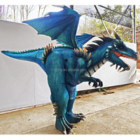 Jambes cachées grandeur nature Animatronic Dragon Costume accessoires de film réaliste marche bleu Dragon modèle