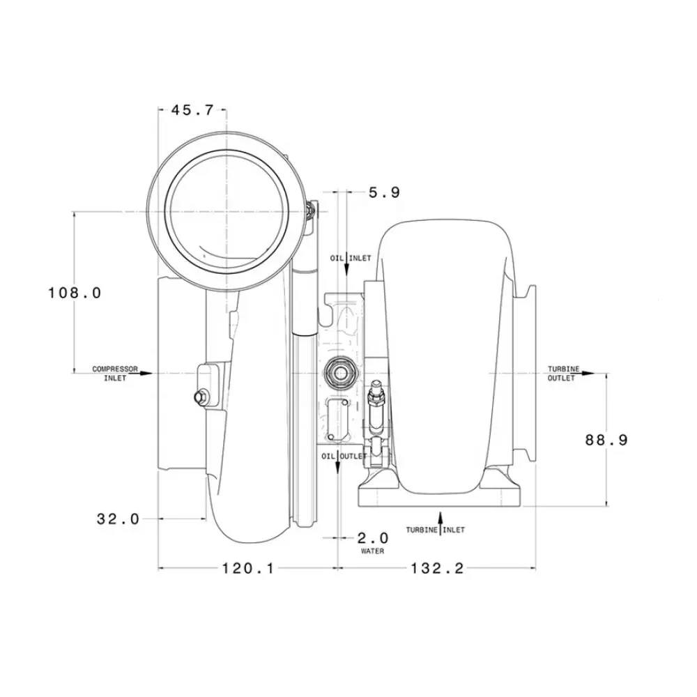 G Serie G42-1450 G42 1450 Turbo G42 1200 G42-1200 Compact Kogellager Bb Ss Turbine Behuizing 879779 T4 V-Band Vband