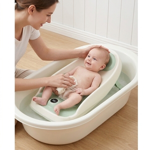 Support de bain pliable pour bébé avec indicateur de thermomètre, antidérapant et drainage automatique pour nouveau-nés de moins de 6 mois - Product Image 2