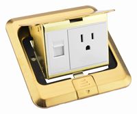 Prise de sol escamotable en acier inoxydable MAADN avec port USB, norme américaine, intégrée au mobilier de bureau, 15A IP44