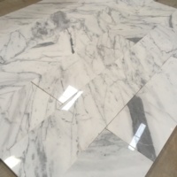 Vente Flash : Mosaïque Murale et de Sol en Marbre Blanc Statuario Italien, Forme Losange, pour Cuisine et Salle de Bain, Directement de l'Usine