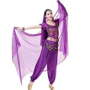 Women Chiffon Belly Dance Silk Veil Belly Dancing Costumes Big Shawl Performance 2.2m Length