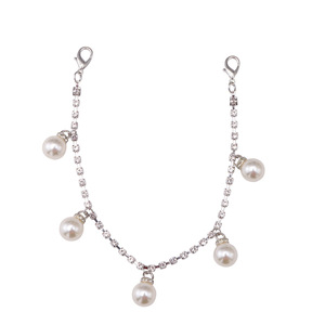 Cadena para zapatos con colgante de perlas de diamante para mujer, accesorio de moda con perlas de imitación blancas, joyería para zapatos de lona de uso diario - Product Image 5