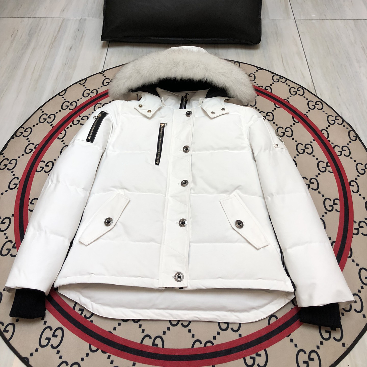 Pure white-05 female white fur collar