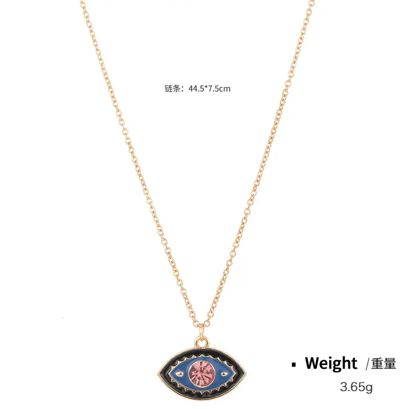 Evil's Eye Necklace Fashion Blue Eye Jewelry Creative Gold-Plated Pendant Niche Design Necklaces For Women