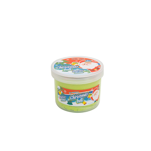 Slime de mantequilla vendible DIY campana de Navidad limo verde lindo estilo bowknot campana y copos de nieve en la parte superior - Product Image 3