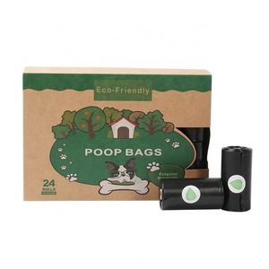 Sacs à déjections canines biodégradables et imperméables noirs, 24 rouleaux avec distributeur – Meilleures ventes - Product Image 1