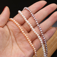 Perles de culture d'eau douce naturelles blanches, roses et violettes de 3 à 3,5 mm, en vrac, irrégulières, en forme de pomme de terre