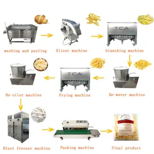 Linha de produção de batatas fritas, alta qualidade, pequena capacidade, automática, congelada, linha barata, batatas fritas, máquina para fazer