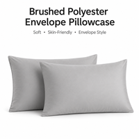 Housse de coussin en polyester brossé à fermeture enveloppe, couleur unie, pour la maison et la chambre, vente en gros, fabricant