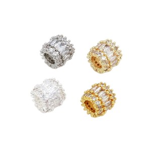 Color-preserving 14K gold-plated zircon crown-shaped lucky charm barrel bead with <b>matching</b> beads, handmade DIY <b>bracelet</b>, - Product Image 5