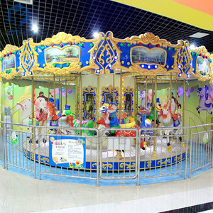 Carrusel de Lujo de 16 Asientos con Caballitos, Directo de Fábrica, Juego Mecánico Infantil Personalizable de Fibra de Vidrio para Interiores/Exteriores, Centro Comercial - Product Image 6