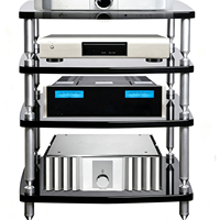 Support audio DIY en tube d'aluminium creux à remplir de sable, étagère en bois anti-choc pour équipement Hi-Fi, lecteur CD et tourne-disque