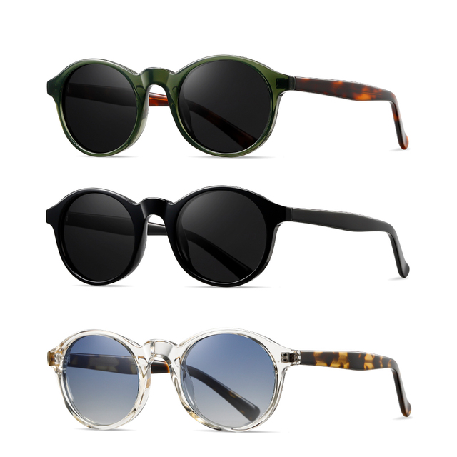 2025 Fashion Luxury Handmade Acetate Round Sunglasses High Quality Uv400 Polarized Sunglasses for Men