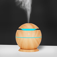 Prix usine humidificateur 130ml creux Mini humidificateur d'air USB interrupteur tactile capteur bois Grain diffuseur brouillard lumière LED essentiel O