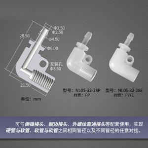 Raccords à connexion rapide à filetage interne 1/4-28, connecteurs en plastique PTFE, coudes à angle droit pour conduits flexibles et rigides - Product Image 3