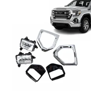 OEM auto parts fog light chrome driving fog lamps cover with bracket for For GMC Sierra 1500 2019-2022
