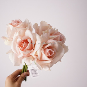 Bouquet <span class=keywords><strong>de</strong></span> roses artificielles Morandi d'automne à 5 têtes, toucher réel, revêtement en latex, réaliste, longue durée, pour mariage, table, fête - Product Image 5